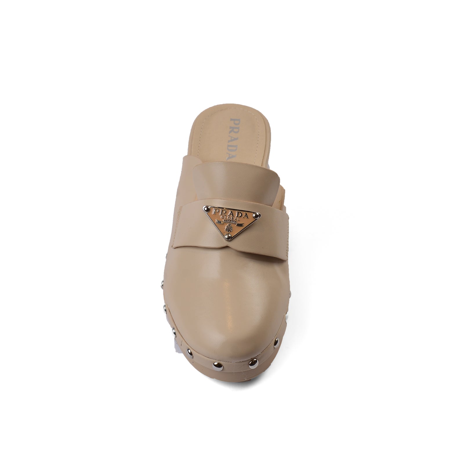 PRADA Mare Open Back Loafer With heels Luxury Woman VI-181 Beige - 3