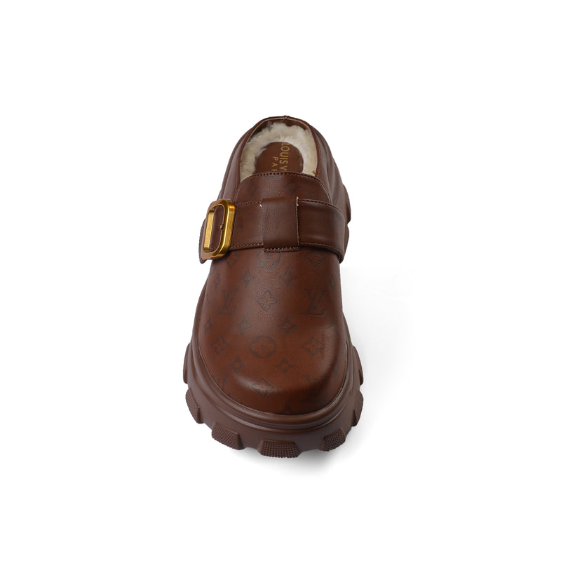 Louis Vuitton Slipper Double Open Back Loafer Luxury Woman VI-170 Brown - 3