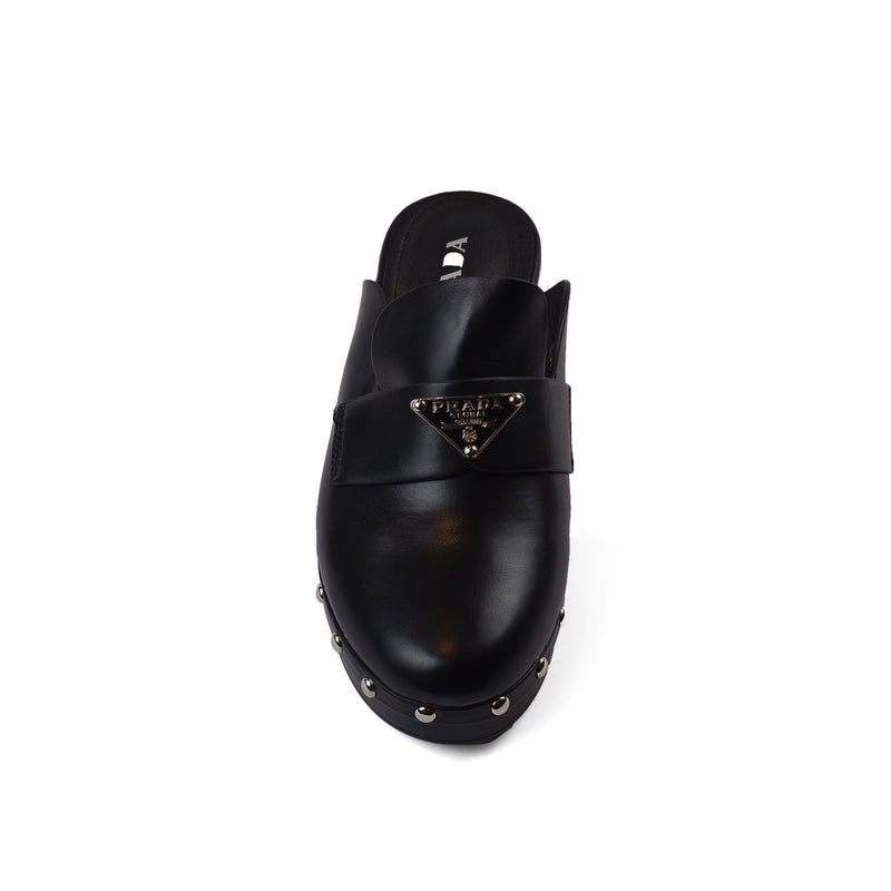 PRADA Mare Open Back Loafer With heels Luxury Woman VI-181 Black - 3
