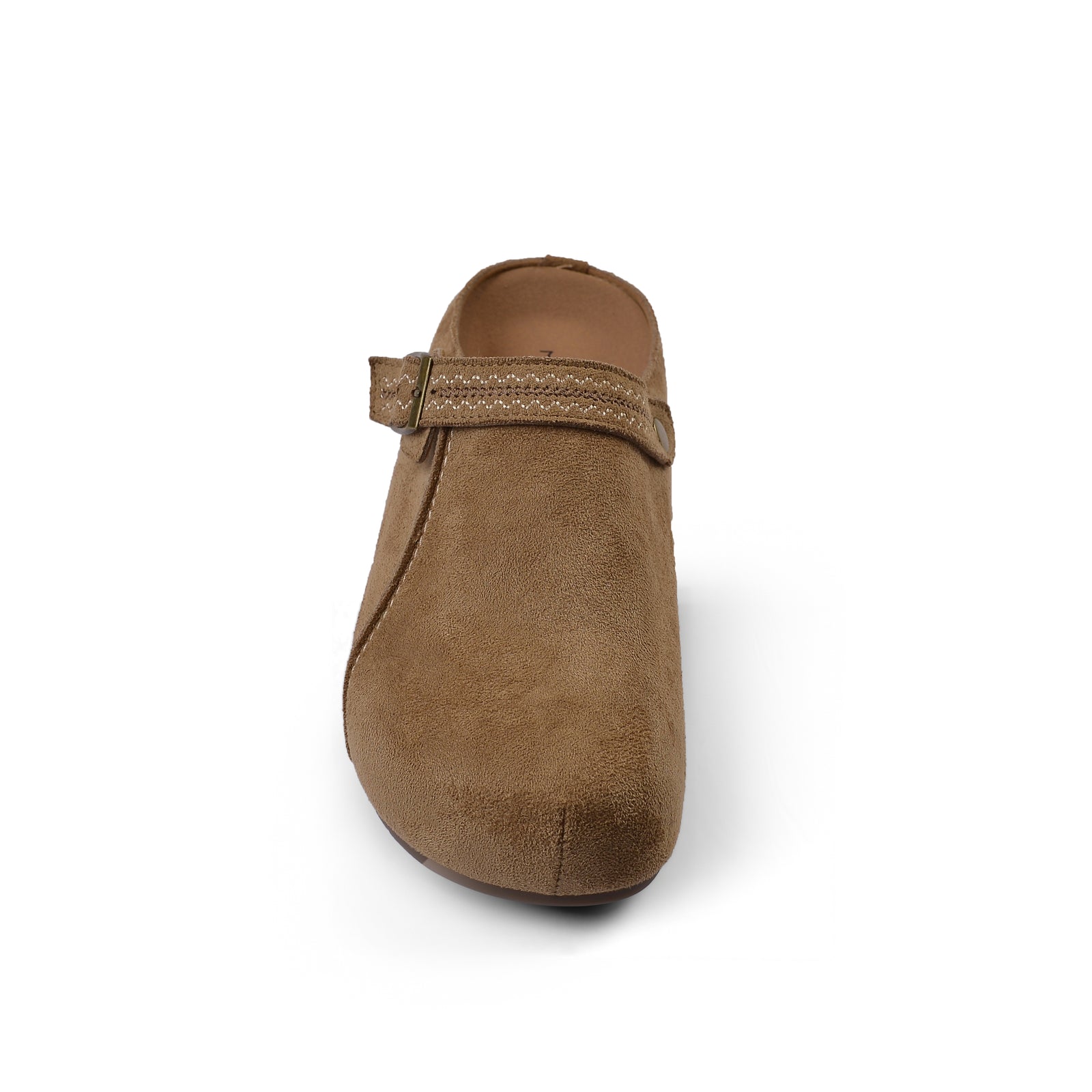 Slipper Flat Open Back Loafer Suede Luxury Woman X798 Khaki - 3