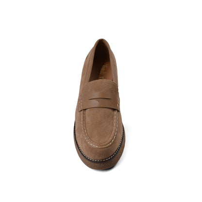 Timberland Faux Suede Classic Loafer With Front Tab Shoes Woman JK-03 Khaki