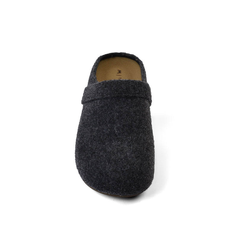 Slipper Flat Open Back Loafer Suede Luxury Woman Q2233 Dark Gray - 3