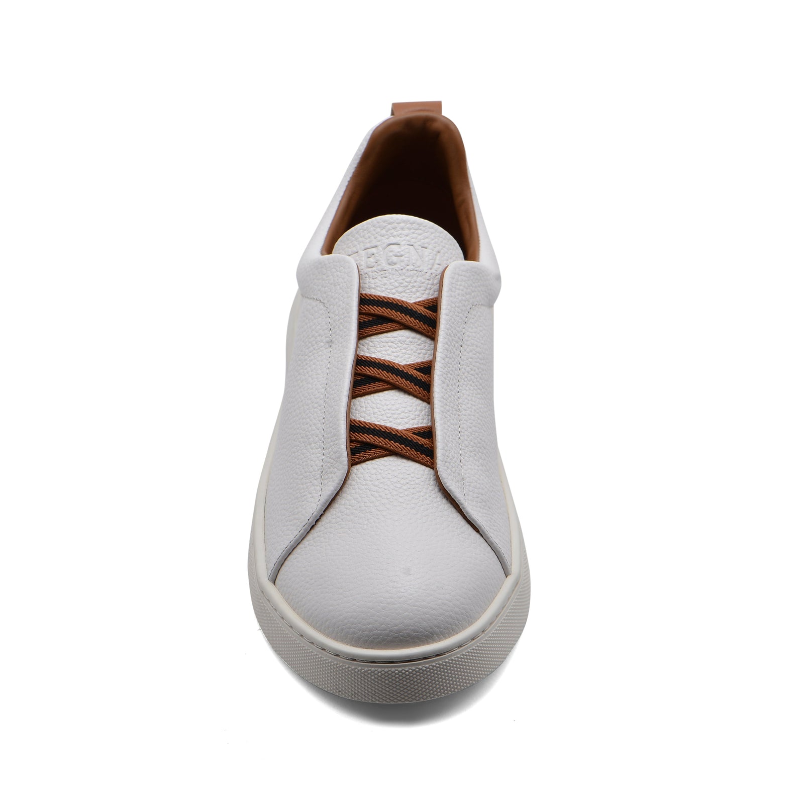 Zegna Triple Stitch low-top Premium Quality Italian Sneakers Man ZE209 White - 3