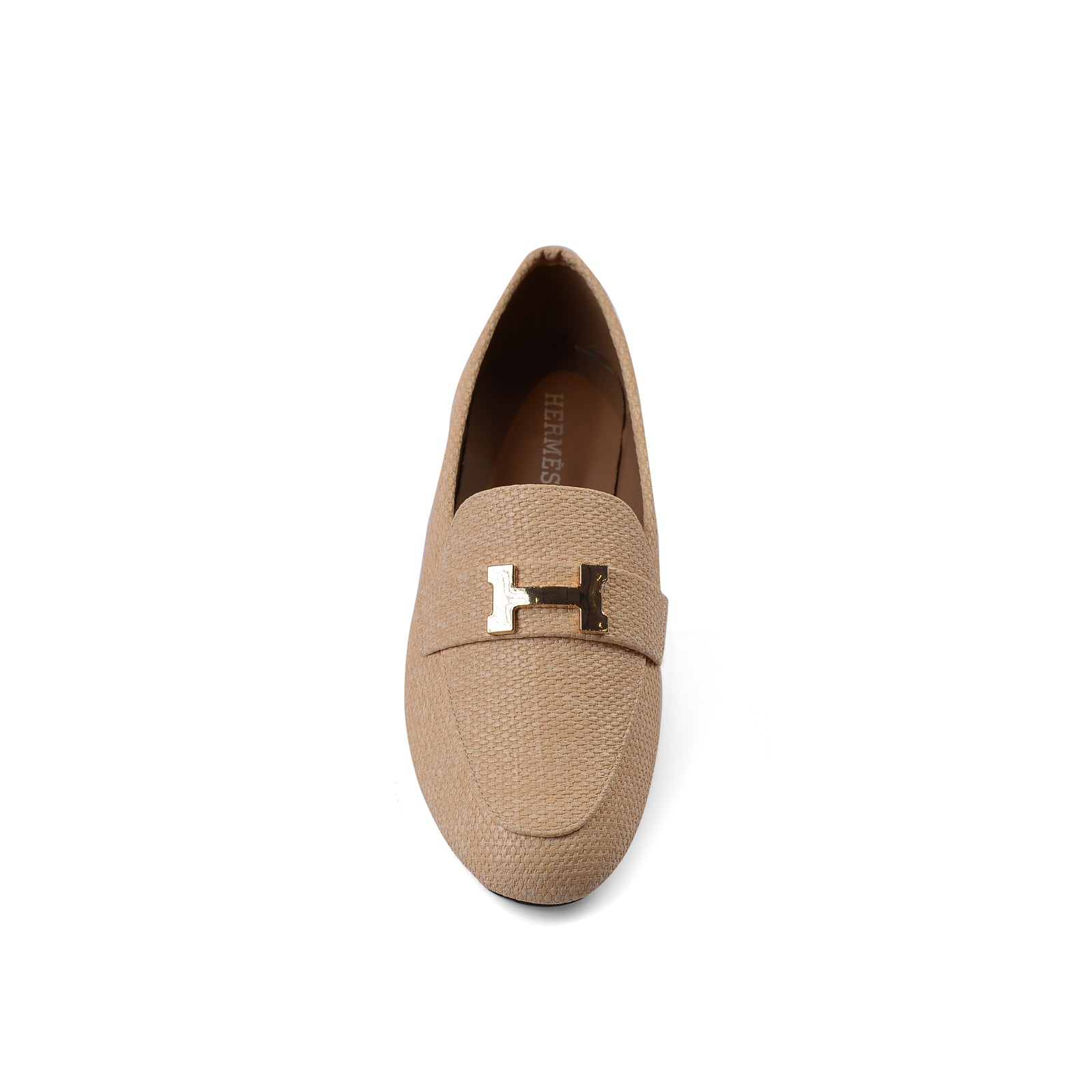 Hermes Paris Loafer Pure Leather Ethos Shoes Woman TN-175 Beige - 3