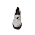 Prada Monolith Leather Loafers shines High Heels Woman TN-165 White - 3