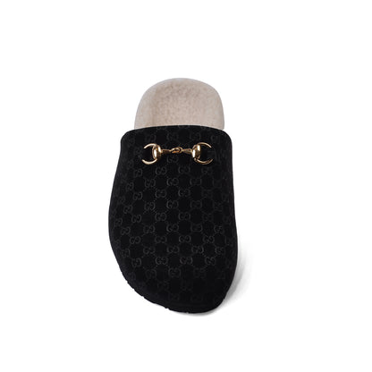 Gucci Flat Open Back Loafer Slipper Luxury Woman VK-111 Black