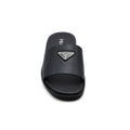 Prada Triangle-Logo Premium Quality Leather Slipper Man 41141 Black - 3