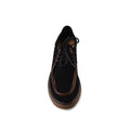 Faux Suede Laced Chunky Loafer Shoes Woman JK-01 Black - 3
