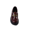 Gucci Monolith Leather Loafers High Heels Woman TN-179 Maroon - 3