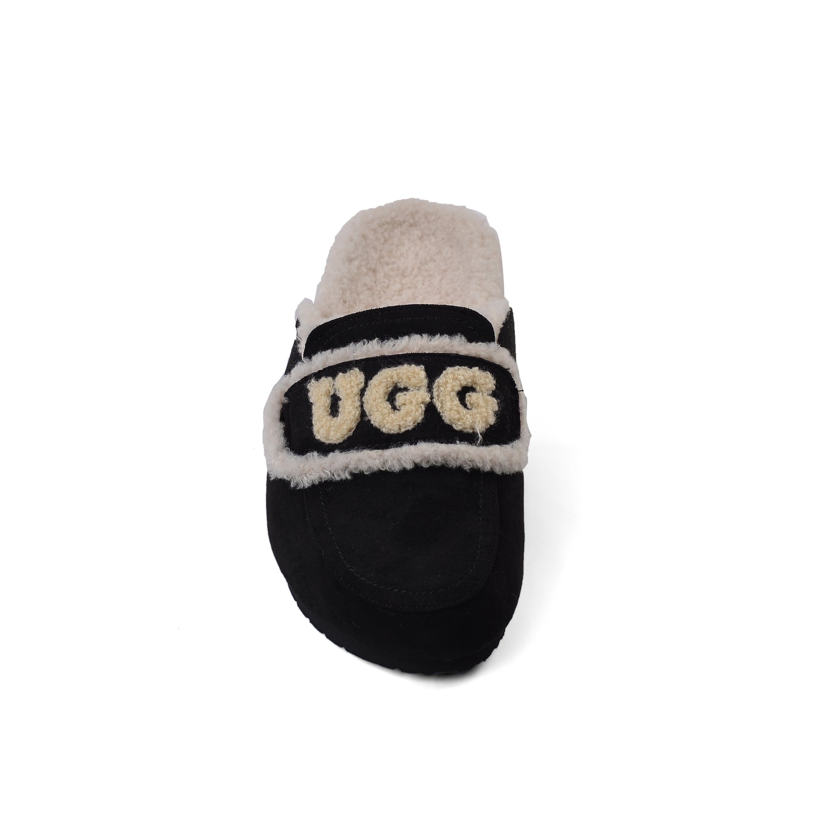 UGG Flat Open Back Loafer Slipper Luxury Woman VK-113 Black - 3