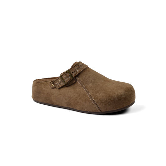 Slipper Flat Open Back Loafer Suede Luxury Woman X798 Khaki