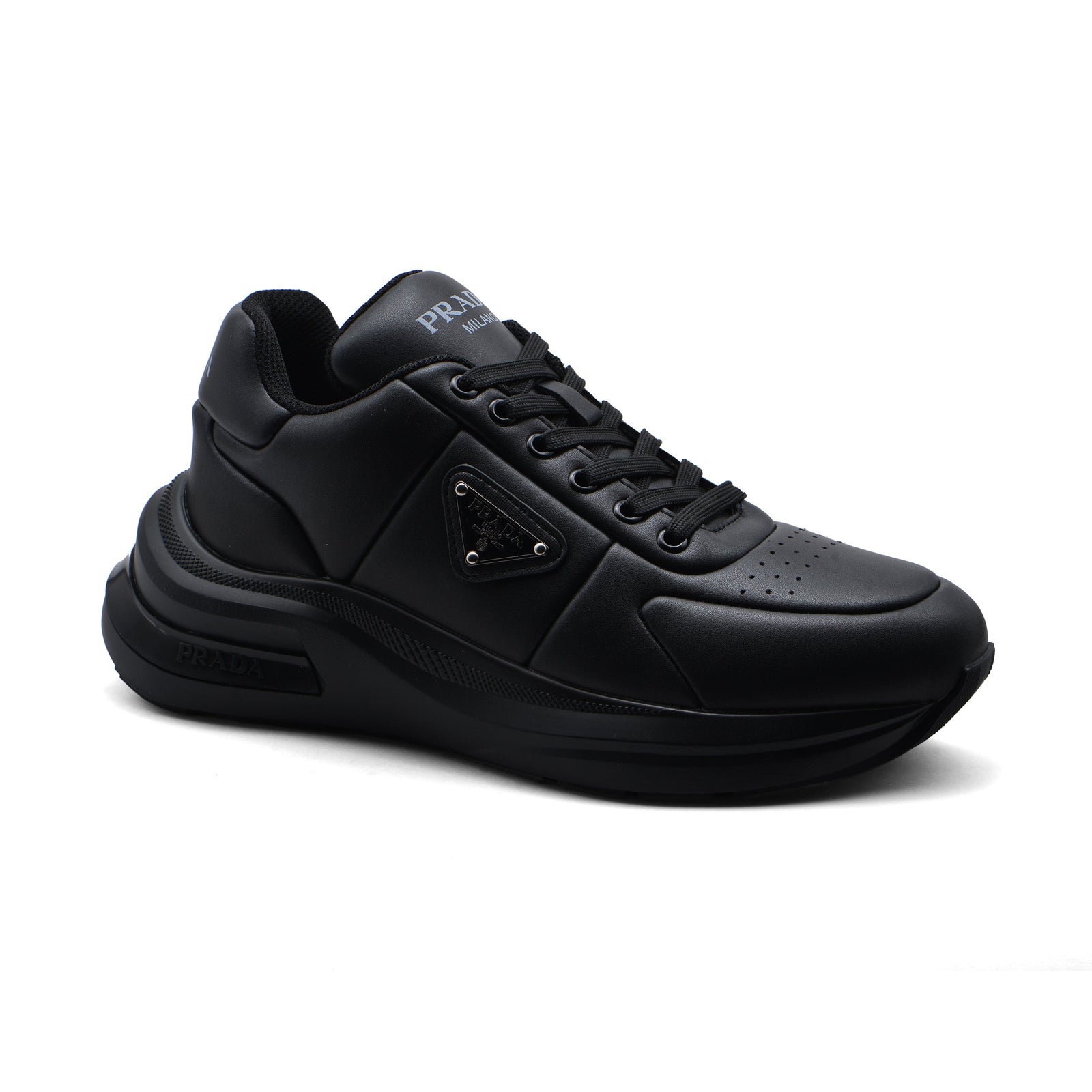 Prada Milano Premium Quality Italian Sneakers Man 1331-8A Black - 1