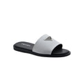 Prada Triangle-Logo Premium Quality Leather Slipper Man 41141 White - 1