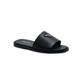 Prada Triangle-Logo Premium Quality Leather Slipper Man 41141 Black - 1