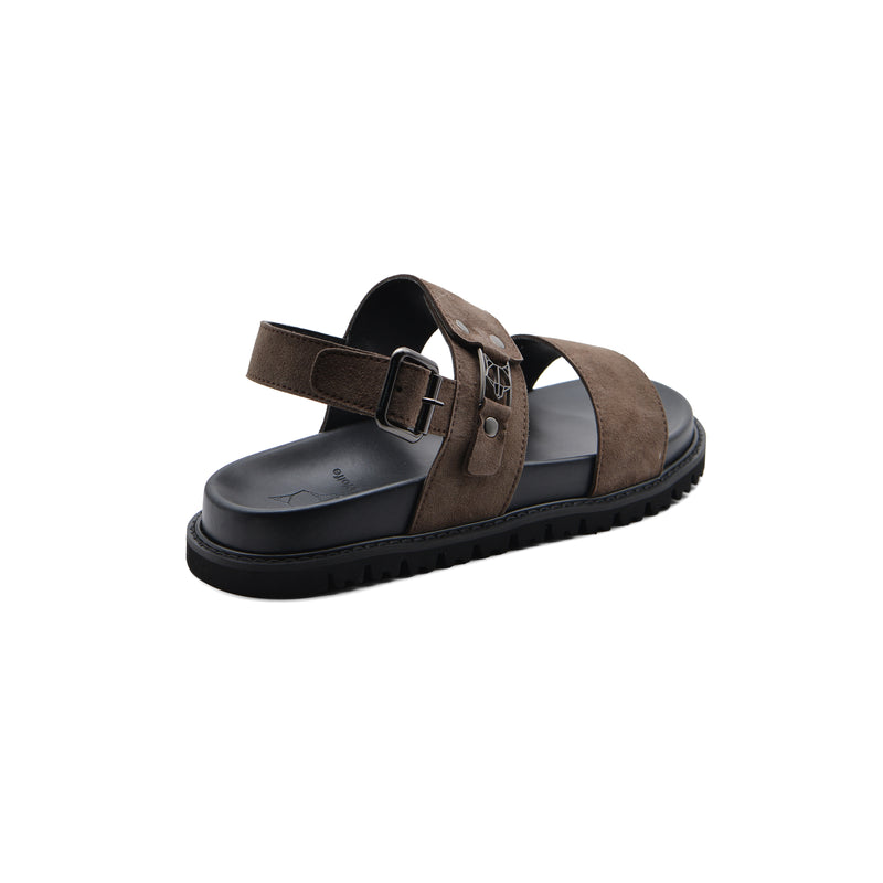 Naked wolfe Premium Quality Slippers Soft Footbed Suede Leather Man HD888 Khaki - 2