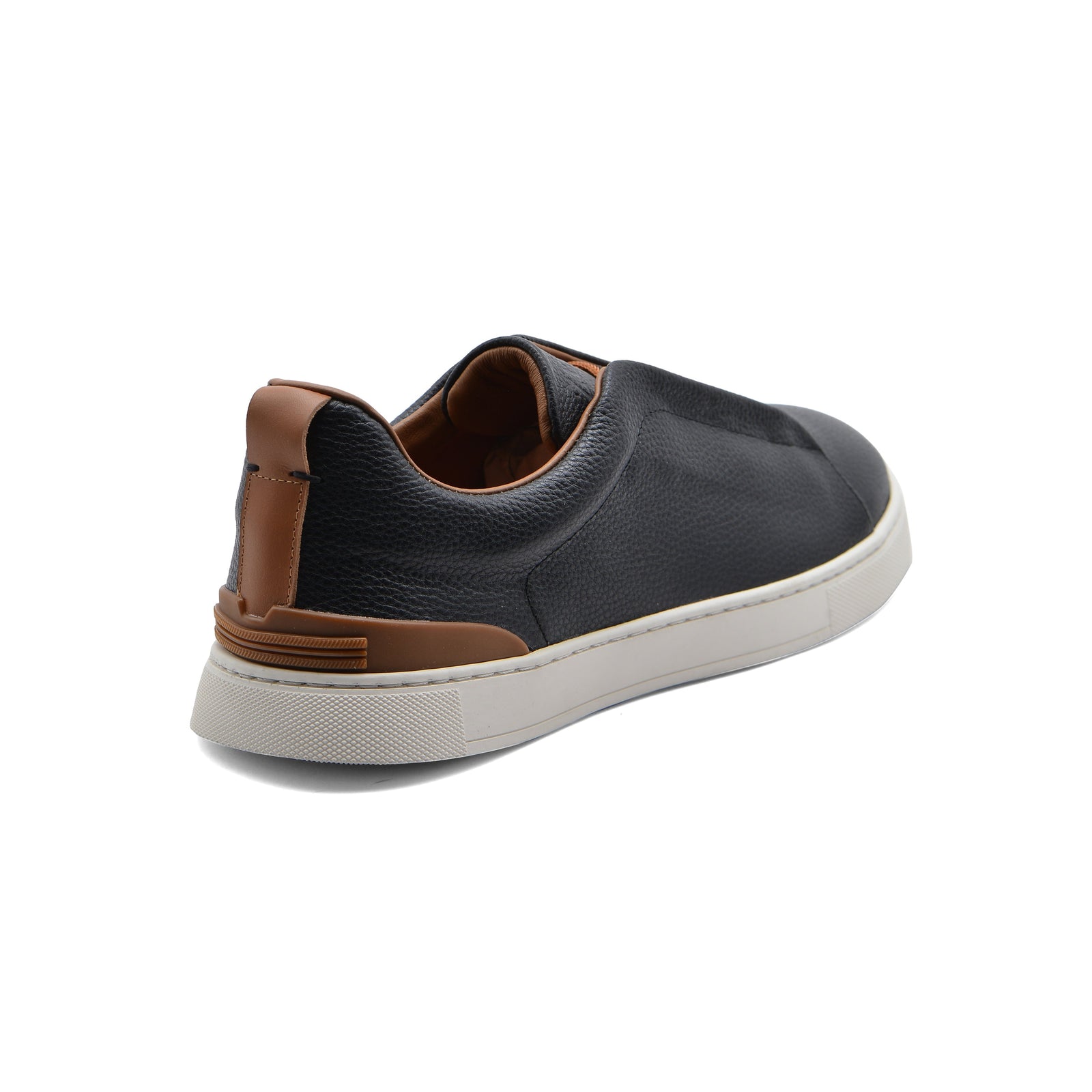 Zegna Triple Stitch low-top Premium Quality Italian Sneakers Man ZE209 Black - 2