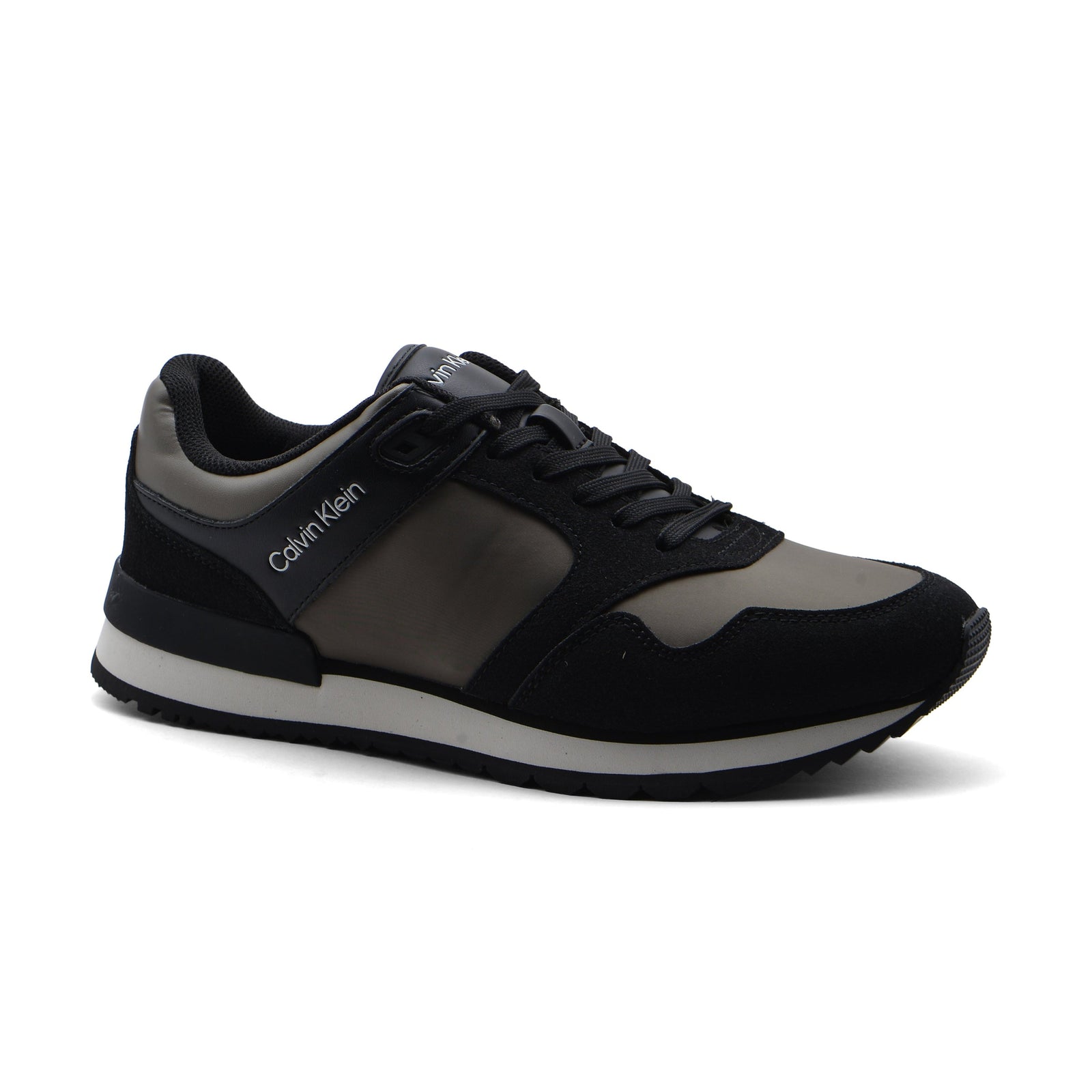 Calvin Klein Origenal Antoy Low Top Round Toe Lace-up Sneakers Man FWOFW5028 Black&Olive - 1