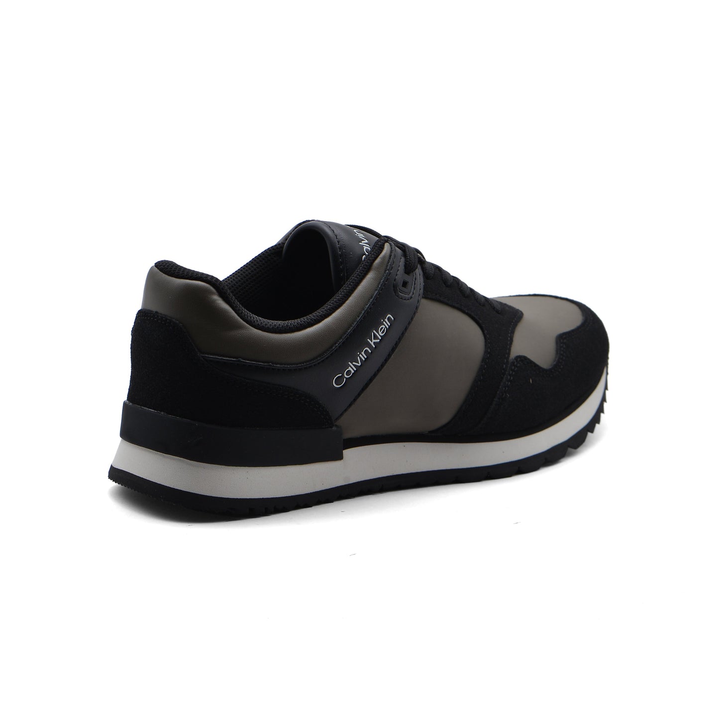 Calvin Klein Origenal Antoy Low Top Round Toe Lace-up Sneakers Man FWOFW5028 Black&Olive