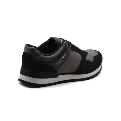 Calvin Klein Origenal Antoy Low Top Round Toe Lace-up Sneakers Man FWOFW5028 Black&Olive