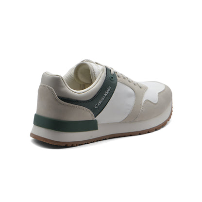 Calvin Klein Origenal Antoy Low Top Round Toe Lace-up Sneakers Man FWOFW5028 White&Green