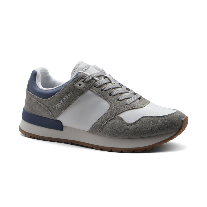 Calvin Klein Origenal Antoy Low Top Round Toe Lace-up Sneakers Man FWOFW5028 White&Gray - 1