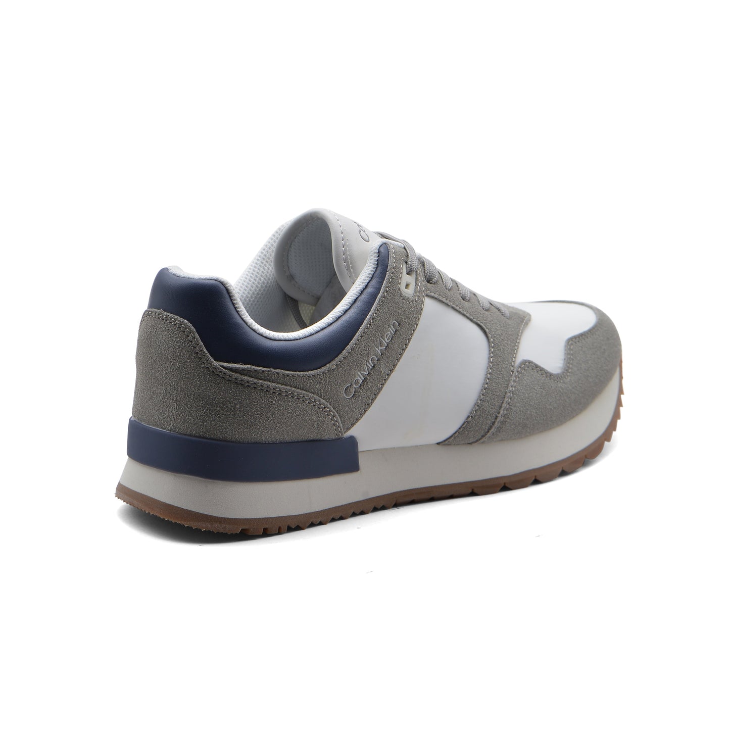 Calvin Klein Origenal Antoy Low Top Round Toe Lace-up Sneakers Man FWOFW5028 White&Gray