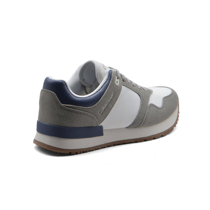 Calvin Klein Origenal Antoy Low Top Round Toe Lace-up Sneakers Man FWOFW5028 White&Gray
