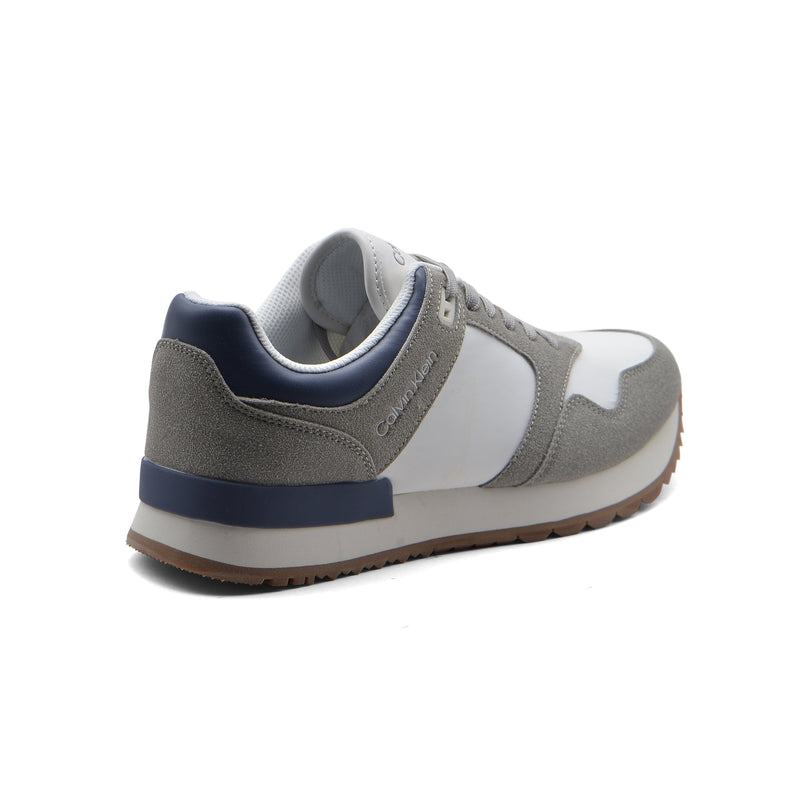 Calvin Klein Origenal Antoy Low Top Round Toe Lace-up Sneakers Man FWOFW5028 White&Gray - 2