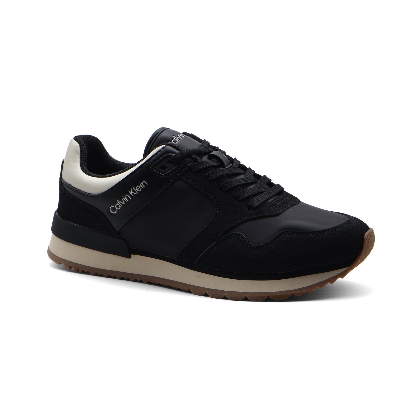 Calvin Klein Origenal Antoy Low Top Round Toe Lace-up Sneakers Man FWOFW5028 Black - 1