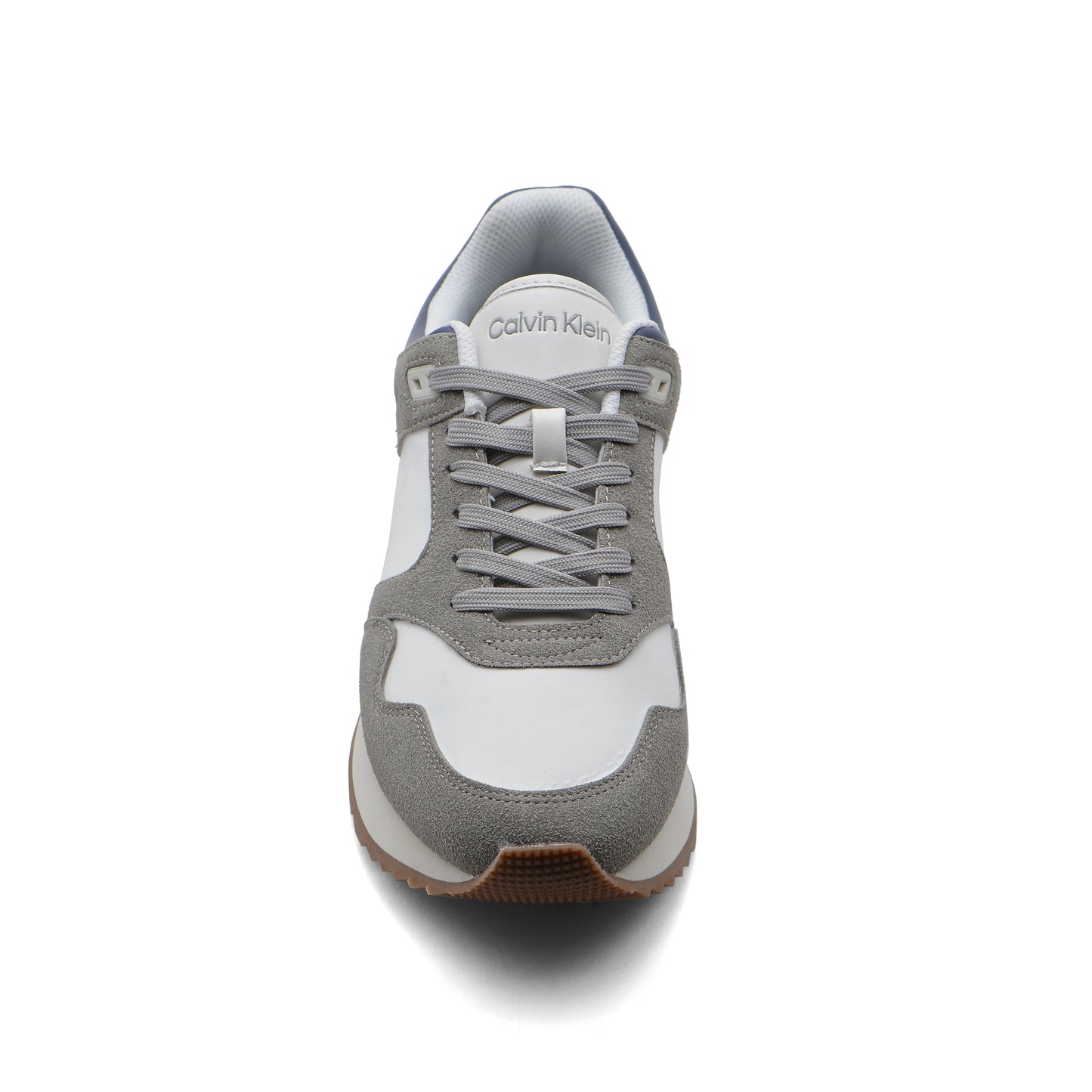 Calvin Klein Origenal Antoy Low Top Round Toe Lace-up Sneakers Man FWOFW5028 White&Gray