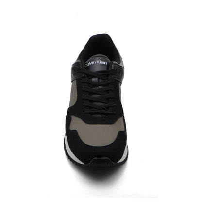 Calvin Klein Origenal Antoy Low Top Round Toe Lace-up Sneakers Man FWOFW5028 Black&Olive