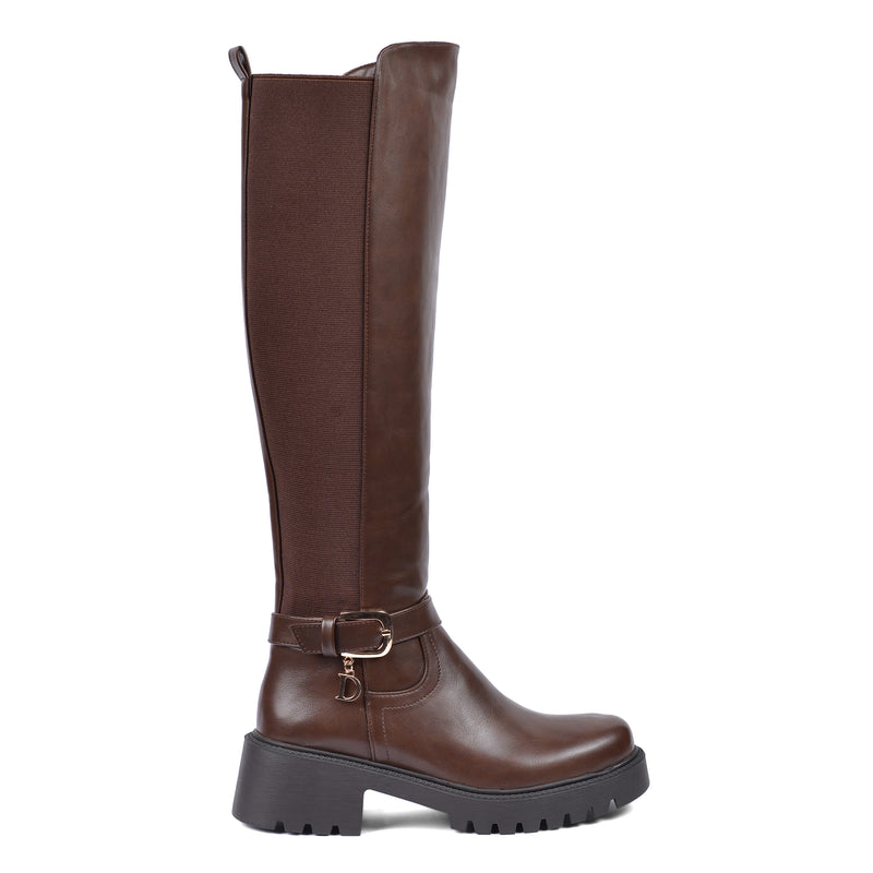 High Quality Design Tan Classic Boots with Buckle Detail 101261506 Brown - 1