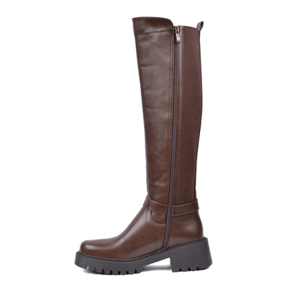 High Quality Design Tan Classic Boots with Buckle Detail 101261506 Brown