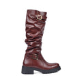 High Quality Design Tan Classic Boots with Buckle Detail 101261509 Burgundy - 1