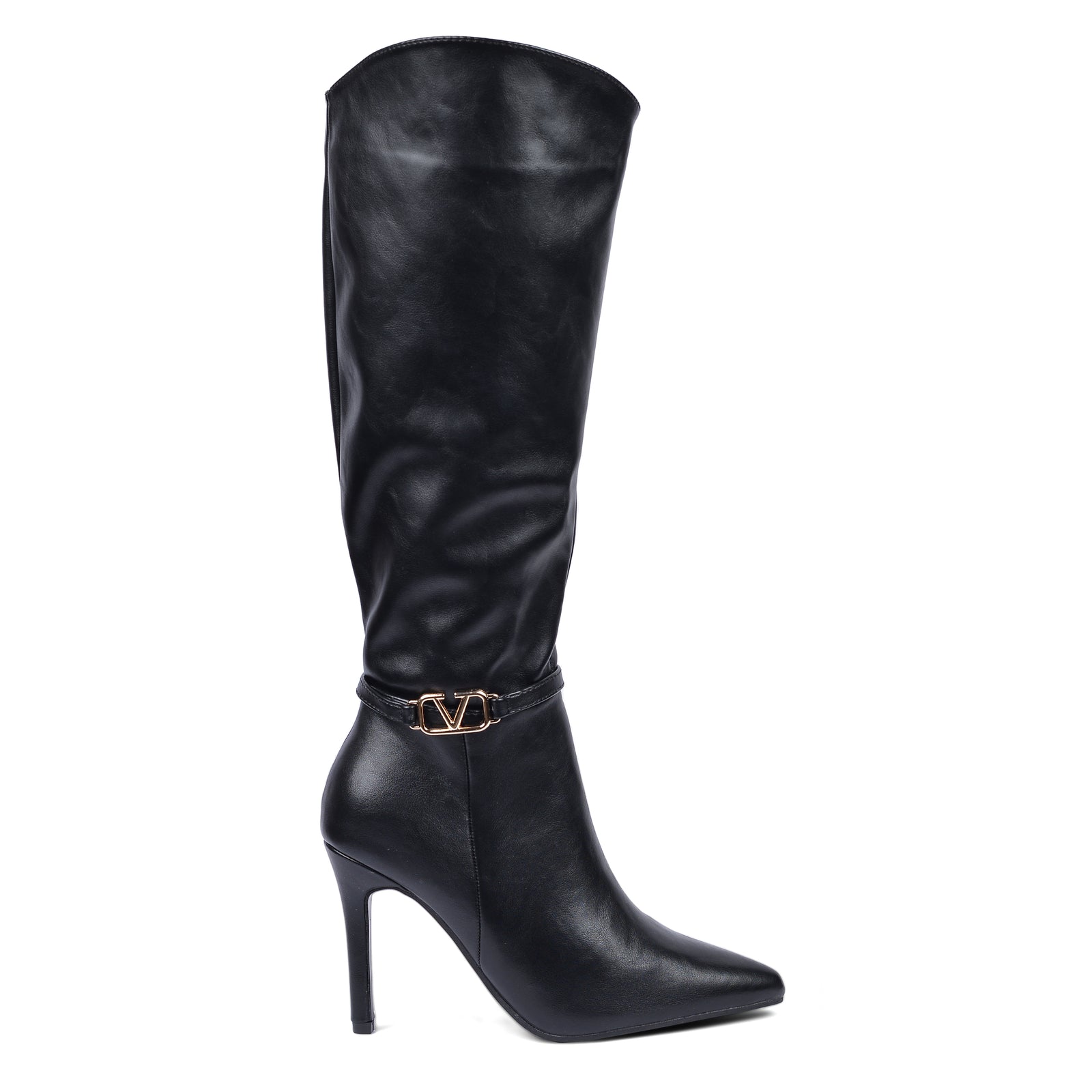 Valentino High Quality Design Tan Classic Boots with Detail TN-142 Black - 1