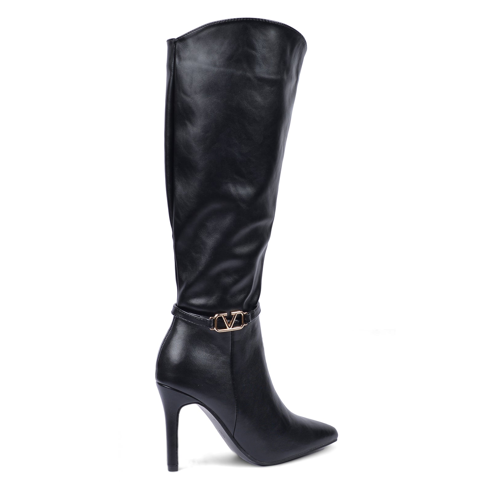 Valentino High Quality Design Tan Classic Boots with Detail TN-142 Black - 2