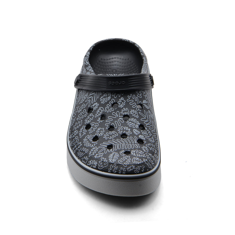 Stylish Crocs with Unique Leaf Design Man 208371 Black - 3