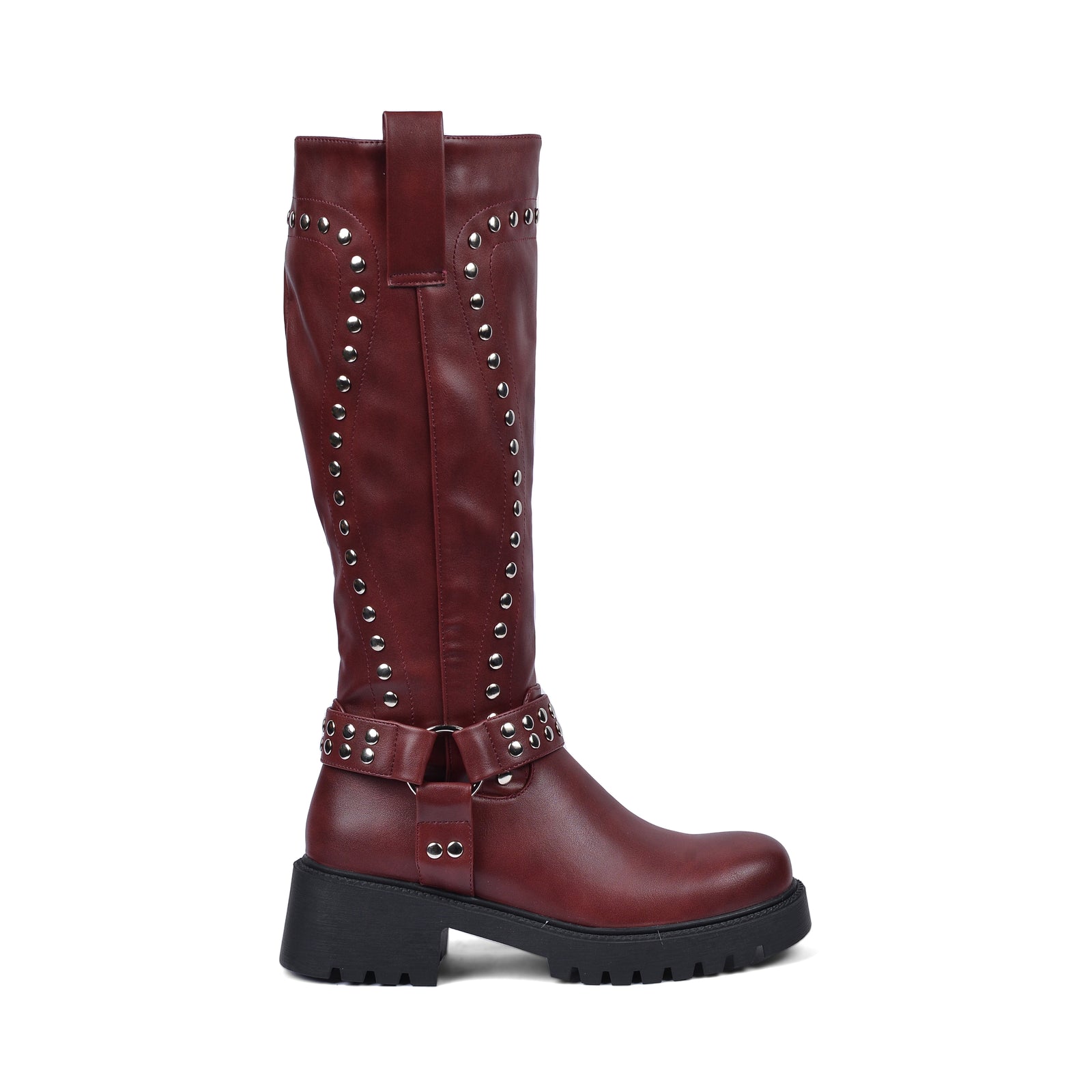 High Quality Design Tan Classic Boots with Detail 12500H025 Maroon - 1