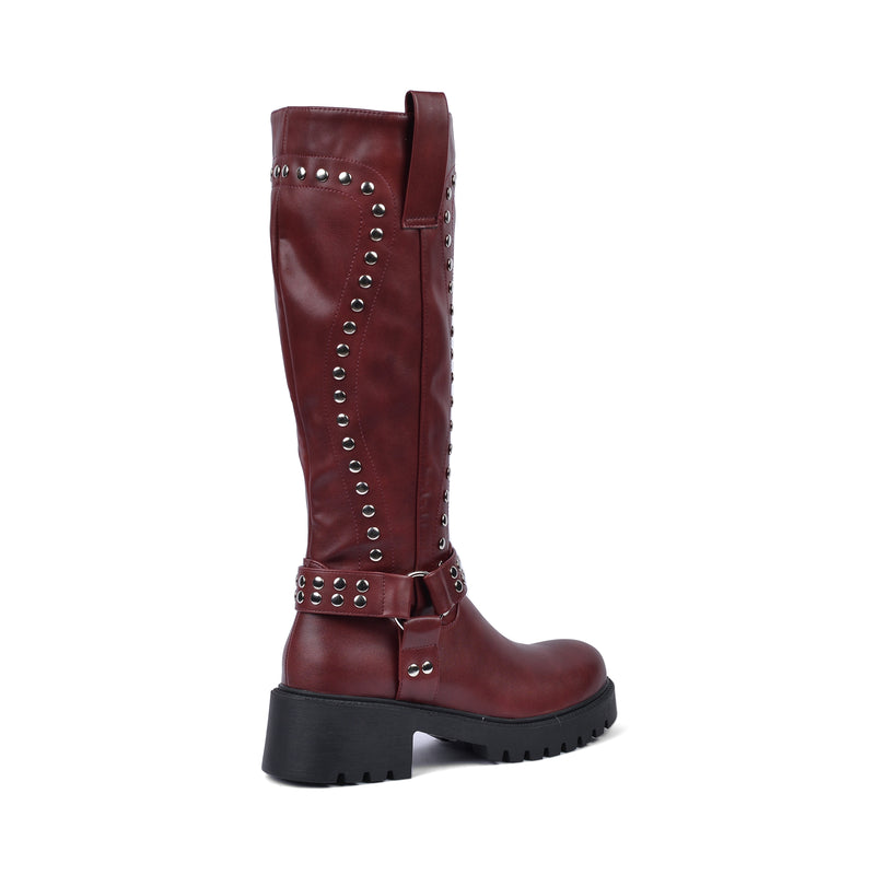 High Quality Design Tan Classic Boots with Detail 12500H025 Maroon - 2
