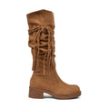 High Quality knee high boots made of suede with a low heel easy to wear equipped A818-2 Havan - 1