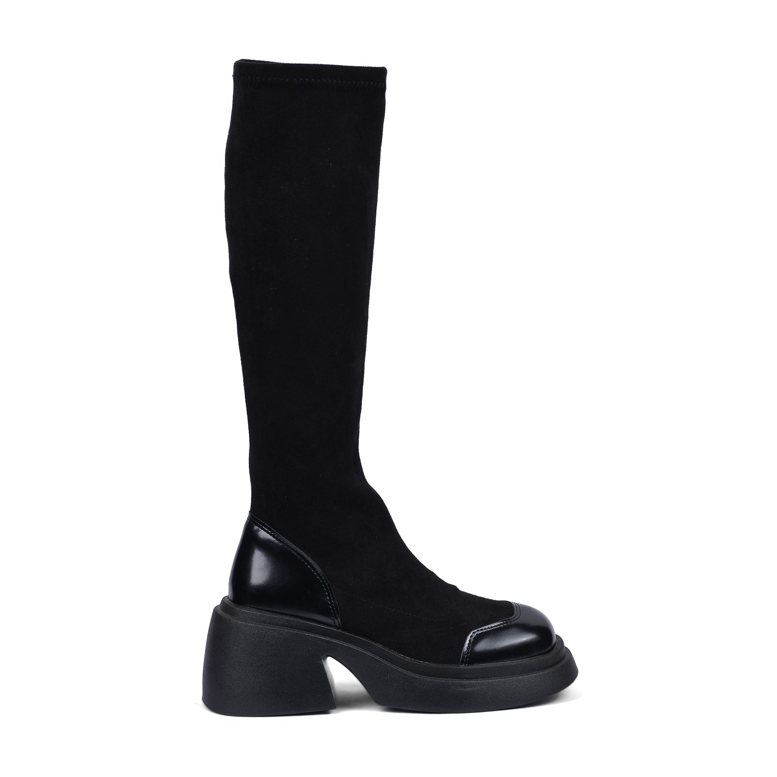 Buy Twenty Eight Shoes High Quality Boots Platform Suede Stitched Skinny 8120 Black - 1