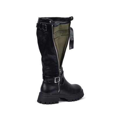 CHRISTIAN DIOR High Quality Design Tan Classic Boots with Detail TN-173 Black&Olive