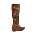 High Quality knee high boots made of suede with a low heel easy to wear equipped with a buckle QQ1 Havan - 3