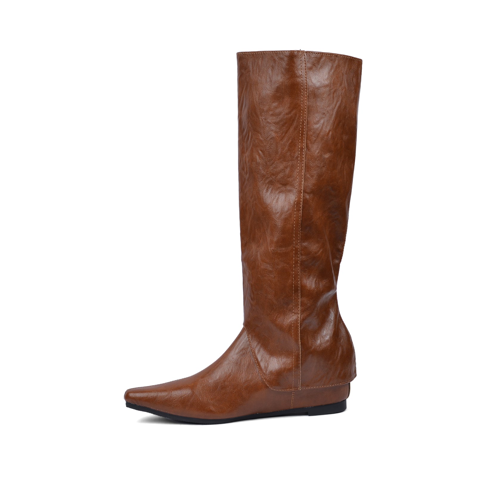 High Quality knee high boots made of suede with a low heel easy to wear equipped with a buckle QQ1 Havan - 4