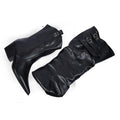 High Quality knee high boots made of suede with a low heel easy to wear equipped with a buckle D2988 Black - 2
