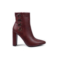 Orion Ringed Heeled Half Boots High Quality Woman 131026709 Burgundy - 1