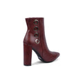 Orion Ringed Heeled Half Boots High Quality Woman 131026709 Burgundy - 2