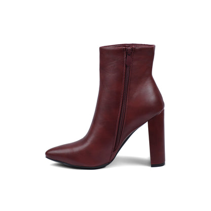 Orion Ringed Heeled Half Boots High Quality Woman 131026709 Burgundy