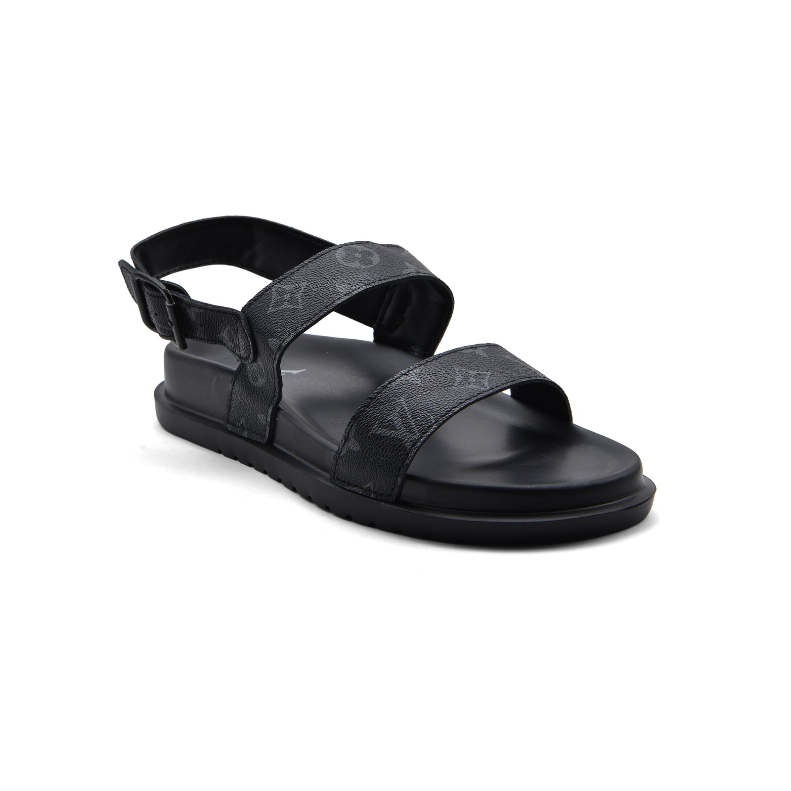 Louis Vuitton Slippers Man Monogram Leather Back Stra LV526 Black - 1