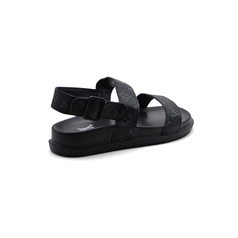 Louis Vuitton Slippers Man Monogram Leather Back Stra LV526 Black - 2